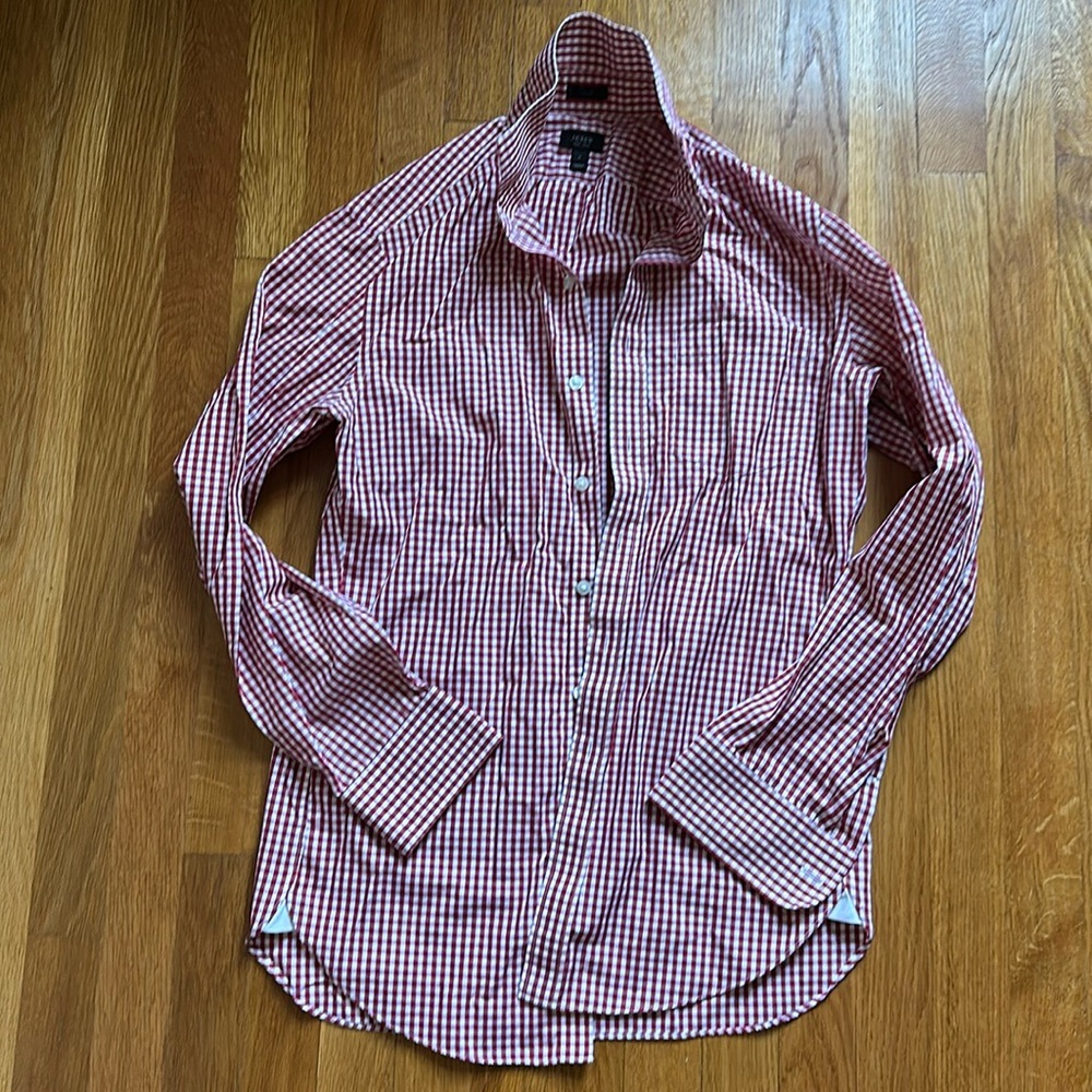 Means Jcrew Red Gingham size Small Shirt